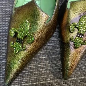 90s Bridget Shuster stoned buckle heels shoes